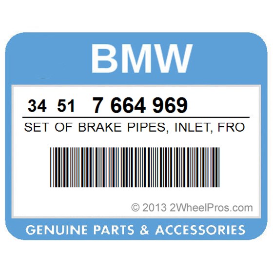 BMW 34517664969 Set Of Brake Pipes, Inlet, Front