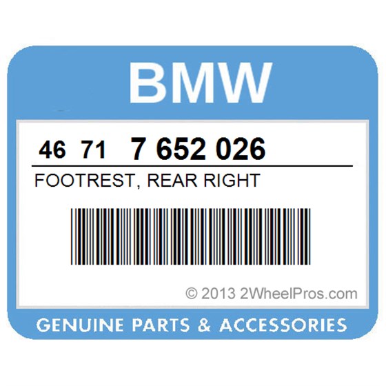 BMW 46717652026 Footrest, Rear Right