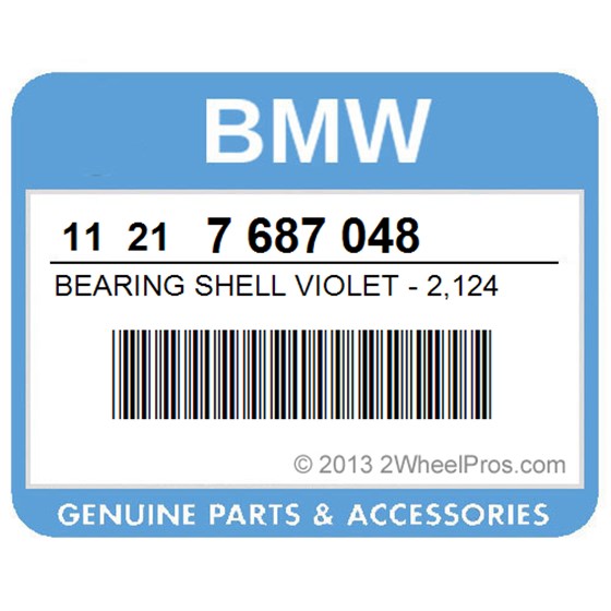 BMW 11217687048 Bearing Shell Violet - 2,124