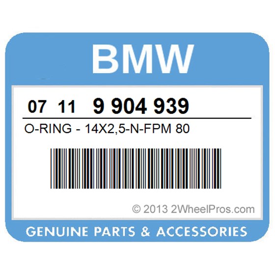 BMW 07119904939 O-Ring - 14X2,5-N-Fpm 80
