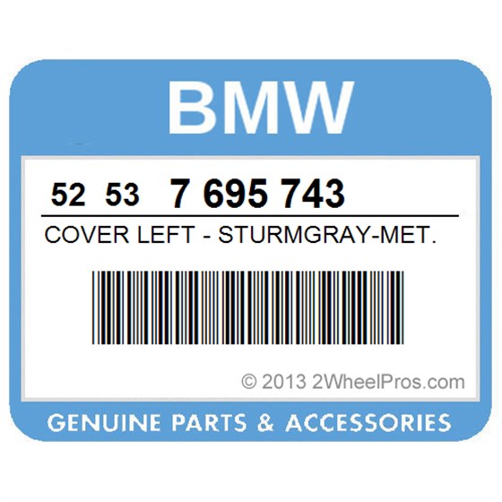 BMW 52537695743 Cover Left - Sturmgray-Met.