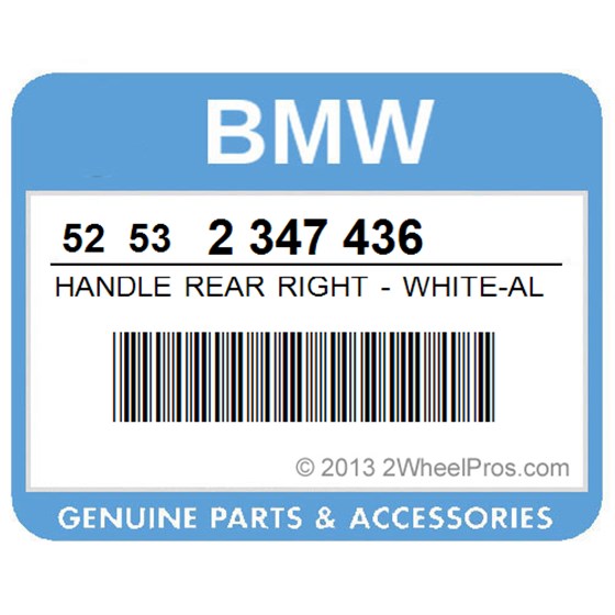 BMW 52532347436 Handle Rear Right - White-Alu