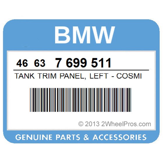 BMW 46637699511 Tank Trim Panel, Left - Cosmicblue-Met.