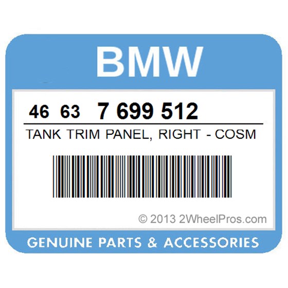 BMW 46637699512 Tank Trim Panel, Right - Cosmicblue-Met.