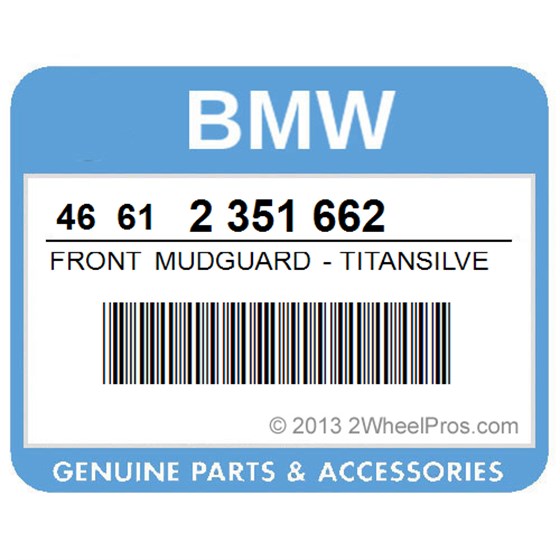 BMW 46612351662 Front Mudguard - Titansilver-Met