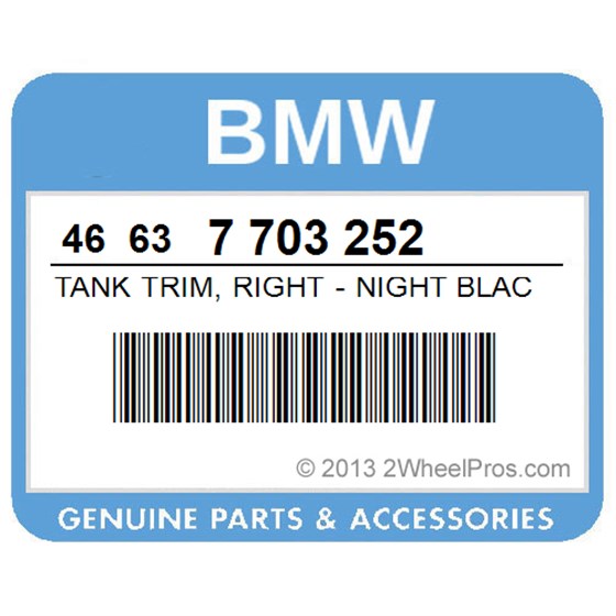 BMW 46637703252 Tank Trim, Right - Night Black