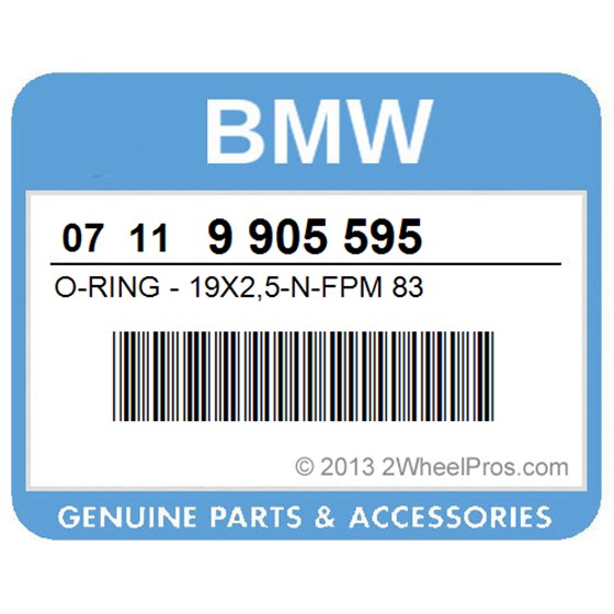 BMW 07119905595 O-Ring - 19X2,5-N-Fpm 83