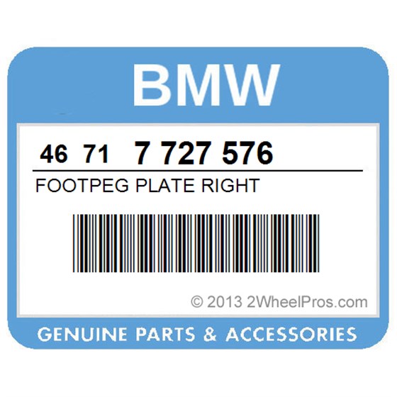 BMW 46717727576 Footpeg Plate Right