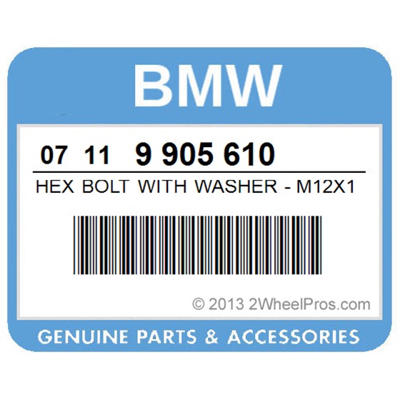 BMW 07119905610 Hex Bolt With Washer - M12x125-10-Zns3