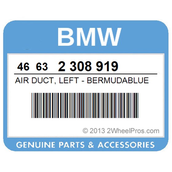 BMW 46632308919 Air Duct, Left - Bermudablue