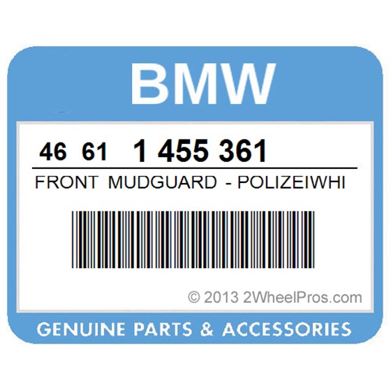 BMW 46611455361 Front Mudguard - Polizeiwhite