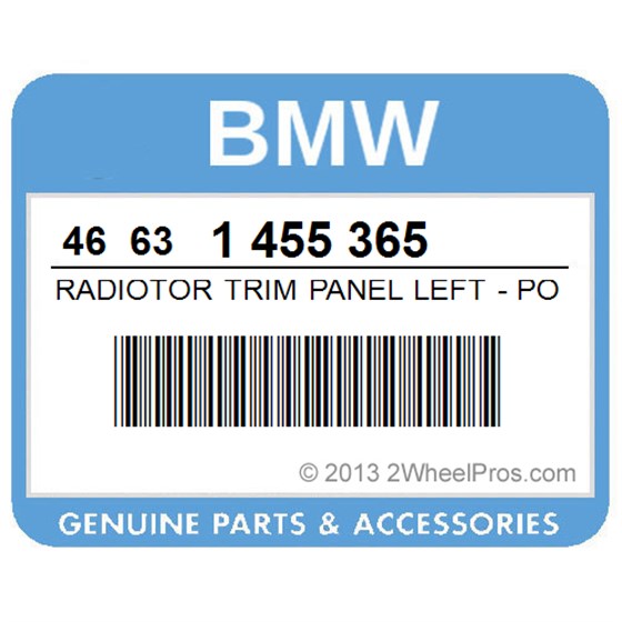 BMW 46631455365 Radiotor Trim Panel Left - Polizeiwhite