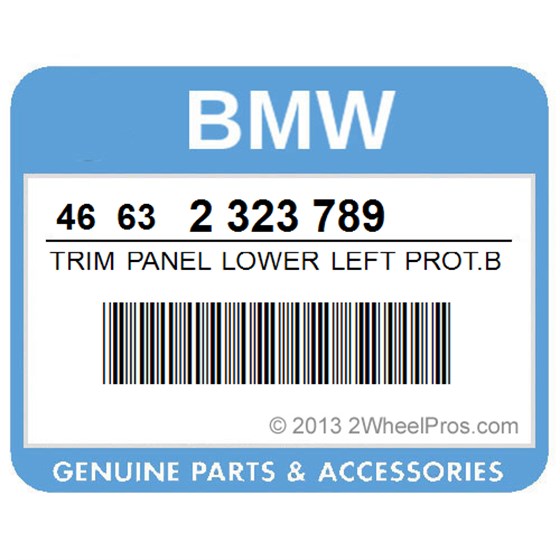 BMW 46632323789 Trim Panel Lower Left Prot.Bar - Astralblue