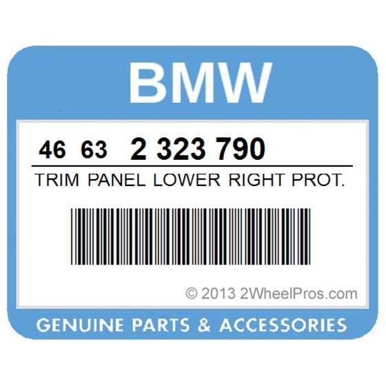 BMW 46632323790 Trim Panel Lower Right Prot.Bar - Astralblue