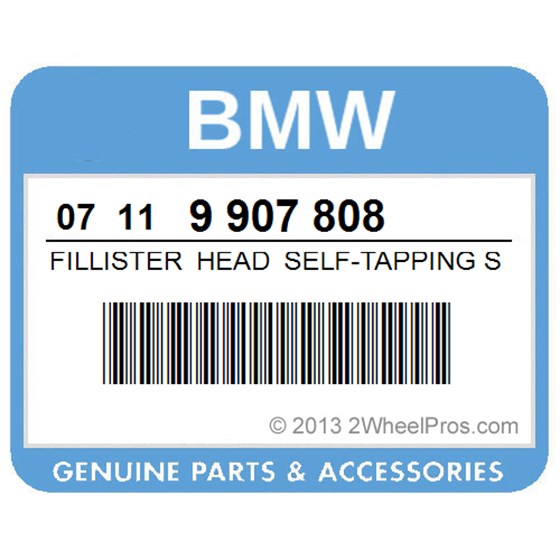 BMW 07119907808 Fillister Head Self-Tapping Screw - St3,5X13-Z2