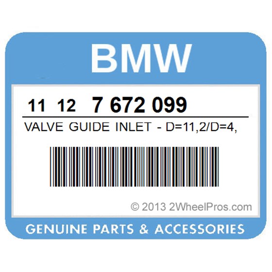 BMW 11127672099 Valve Guide Inlet - D=11,2/D=4,7