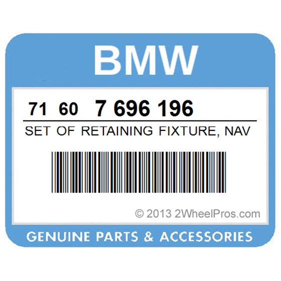 BMW 71607696196 Set Of Retaining Fixture, Navigator