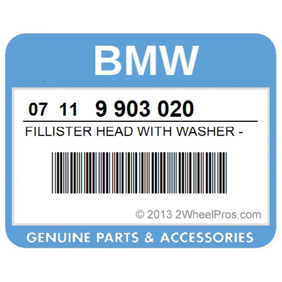 BMW 07119903020 Fillister Head With Washer - M6x35-U1-Zns3