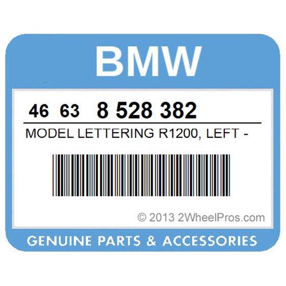 BMW 46638528382 Model Lettering R1200, Left - Silver