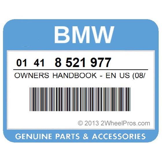 BMW 01418521977 Owners Handbook - En Us (08/10 To 08/11)