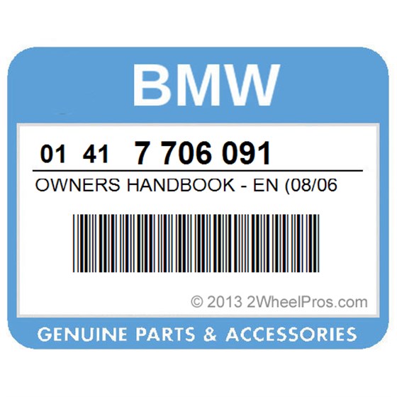 BMW 01417706091 Owners Handbook - En (08/06 To 08/07)