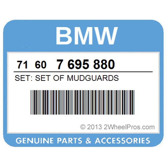BMW 71607695880 Set: Set Of Mudguards