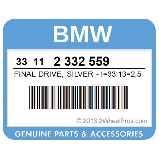 BMW 33112332559 Final Drive, Silver - I=33:13=2,54