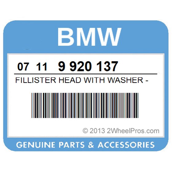 BMW 07119920137 Fillister Head With Washer - M8x30-Z3