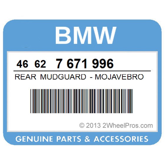 BMW 46627671996 Rear Mudguard - Mojavebrown-Met