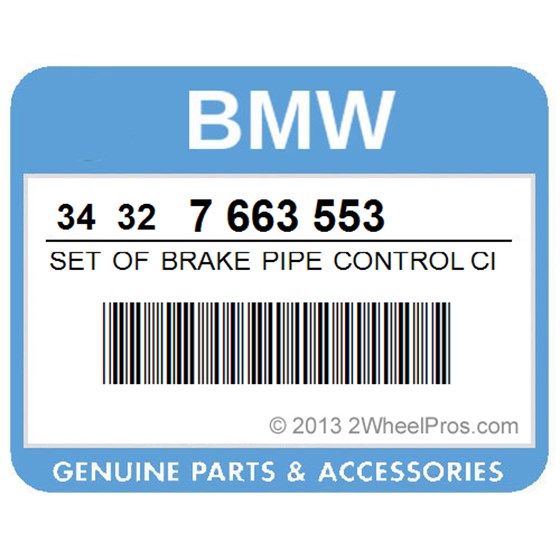 BMW 34327663553 Set Of Brake Pipe Control Circuits, Rear