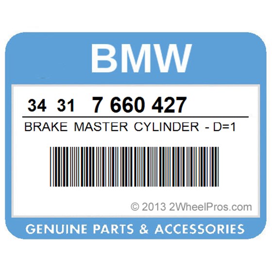 BMW 34317660427 Brake Master Cylinder - D=13Mm (To 10/01)