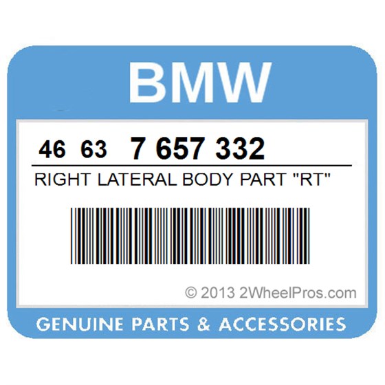 BMW 46637657332 Right Lateral Body Part "Rt" - Night Black