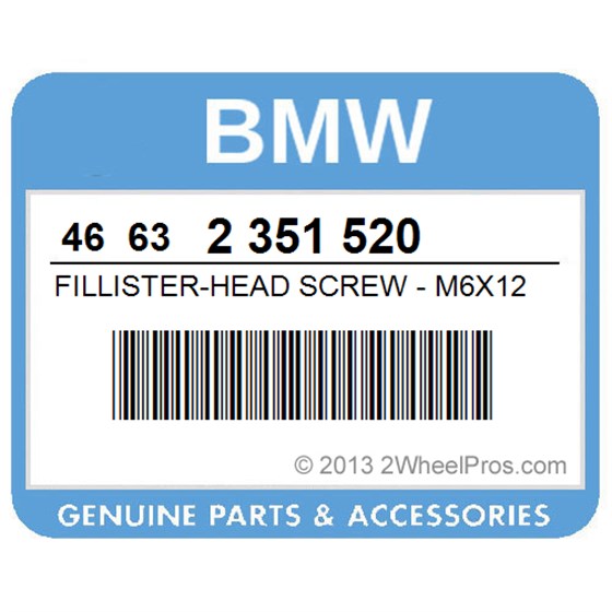 BMW 46632351520 Fillister-Head Screw - M6x12