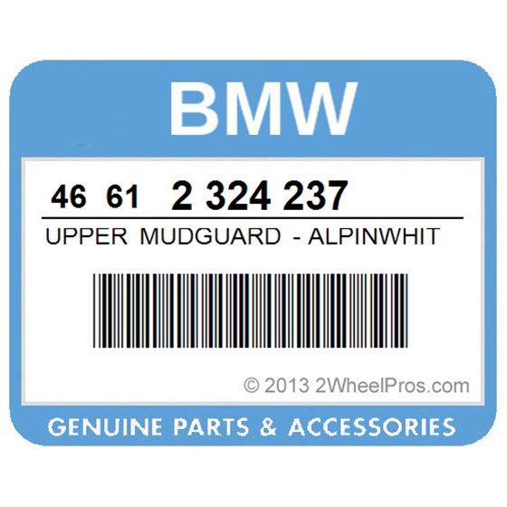 BMW 46612324237 Upper Mudguard - Alpinwhite (To 08/95)