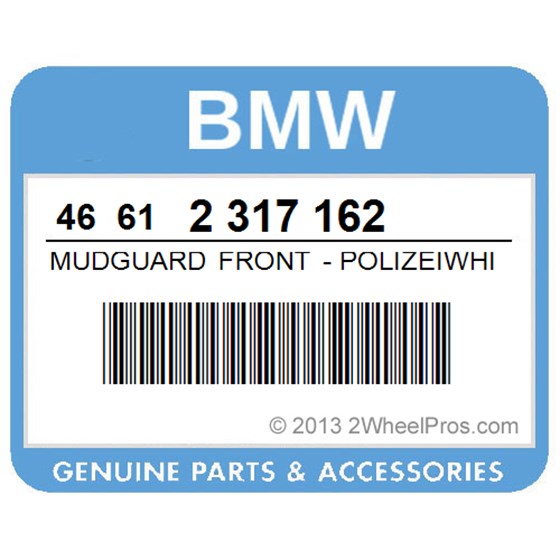 BMW 46612317162 Mudguard Front - Polizeiwhite