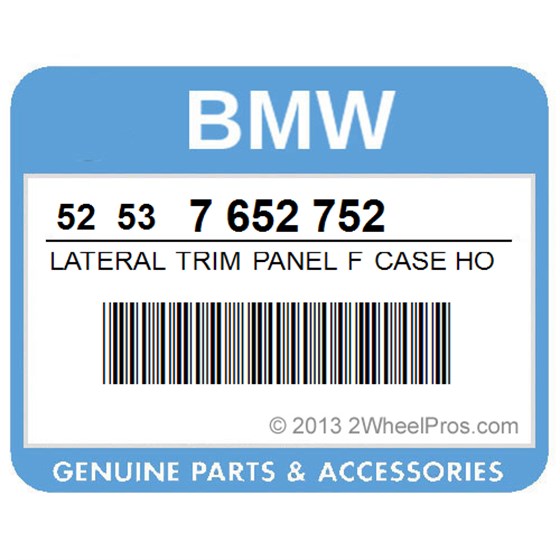 BMW 52537652752 Lateral Trim Panel F Case Holder Right - Graph/Frostblue