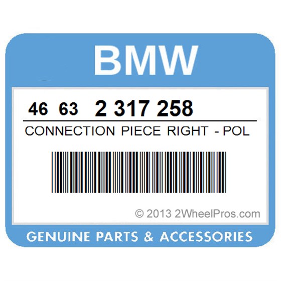 BMW 46632317258 Connection Piece Right - Polizeiwhite