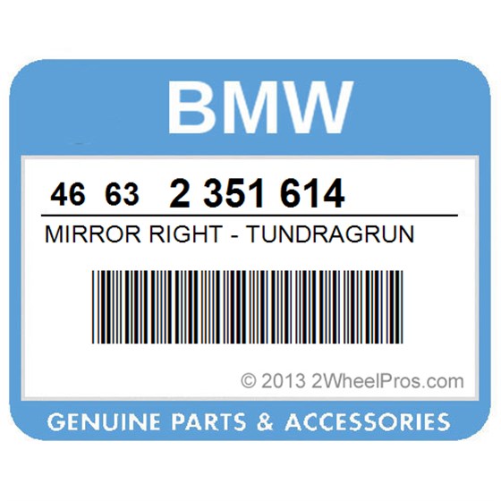 BMW 46632351614 Mirror Right - Tundragrün