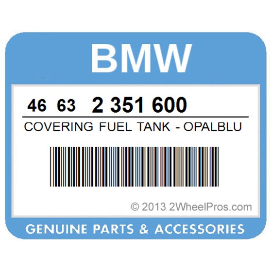 BMW 46632351600 Covering Fuel Tank - Opalblue
