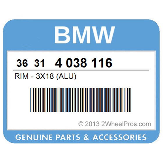 BMW 36314038116 Rim - 3X18 (Alu)