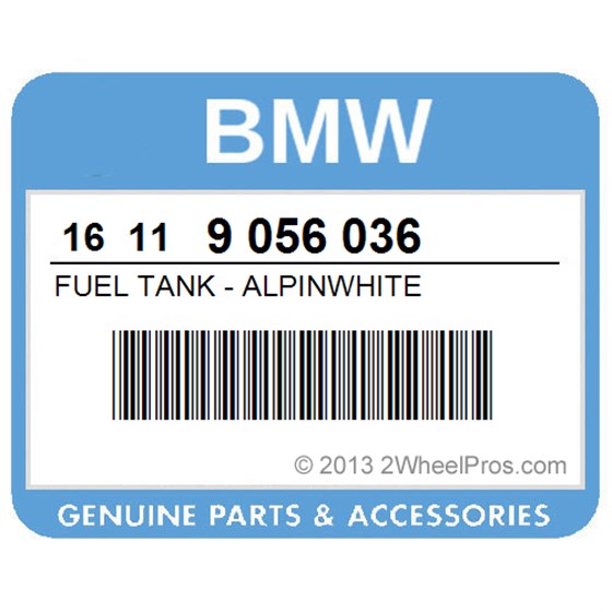 BMW 16119056036 Fuel Tank - Alpinwhite