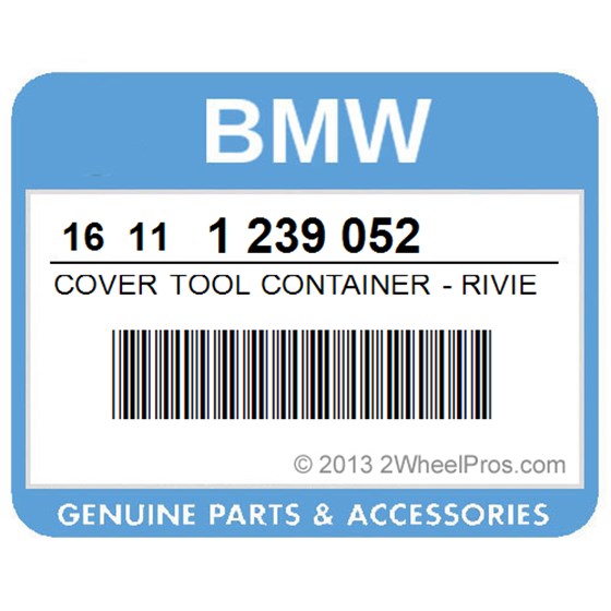BMW 16111239052 Cover Tool Container - Riviera