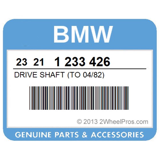 BMW 23211233426 Drive Shaft (To 04/82)