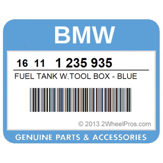 BMW 16111235935 Fuel Tank W.Tool Box - Blue