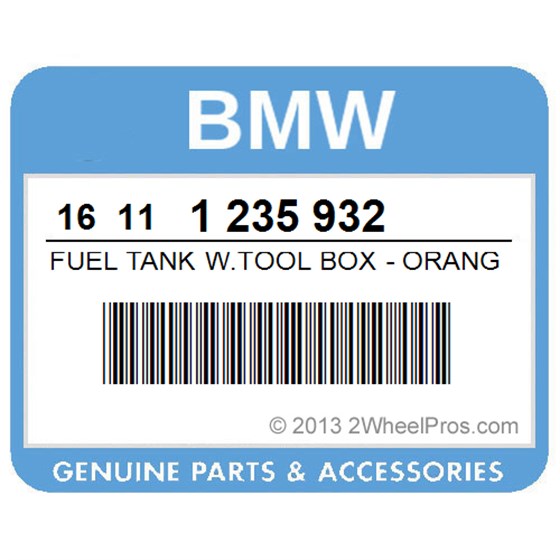 BMW 16111235932 Fuel Tank W.Tool Box - Orange