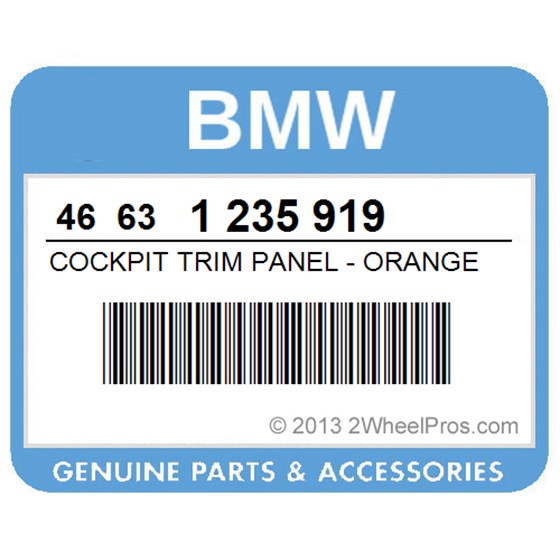BMW 46631235919 Cockpit Trim Panel - Orange
