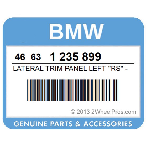 BMW 46631235899 Lateral Trim Panel Left "Rs" - Blue