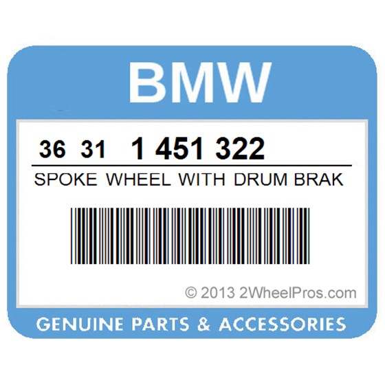 BMW 36311451322 Spoke Wheel With Drum Brake Rear - 2.50X18
