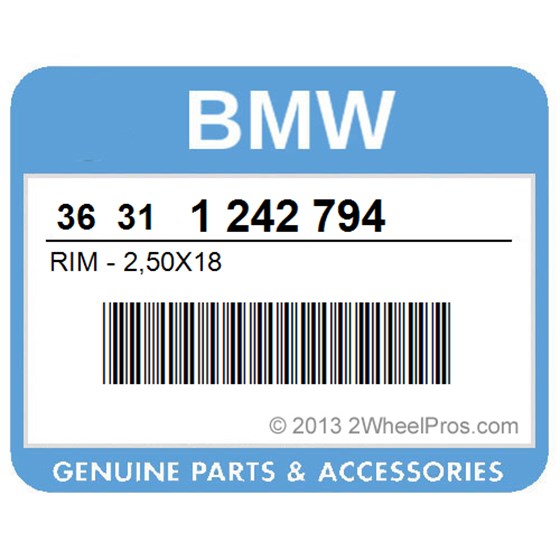 BMW 36311242794 Rim - 2,50X18