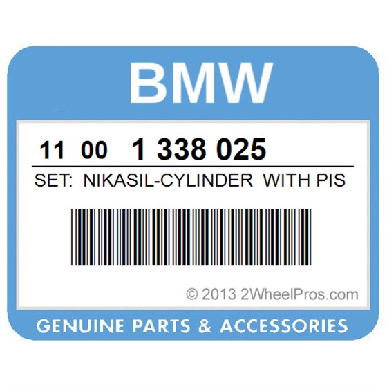 BMW 11001338025 Set: Nikasil-Cylinder With Piston - D=84,8S  E=9,2 (To 09/80)